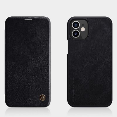 Кожаный чехол Nillkin Qin Leather Case Черный для Apple iPhone 12 mini(4)