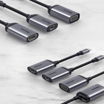 USB-концентратор Baseus Enjoyment Series Type-C to Mini DP HUB Convertor Deep gray (CAHUB-Z0G)(3)
