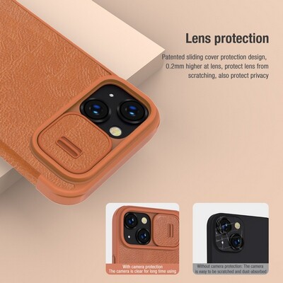 Кожаный чехол Nillkin Qin Pro Leather Case Красный для Apple iPhone 14 Plus(4)