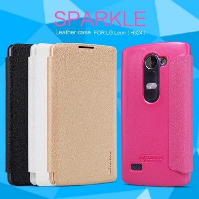 Полиуретановый чехол Nillkin Sparkle Leather Case Black для LG Leon H324(4)