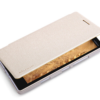 Полиуретановый чехол Nillkin Sparkle Leather Case Gold для Nokia Lumia 930(1)