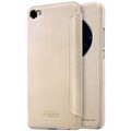 Полиуретановый чехол книга Nillkin Sparkle Leather Case Gold для Meizu M3X(#3)