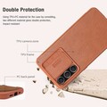 Кожаный чехол Nillkin Qin Pro Leather Case Коричневый для Samsung Galaxy S23 FE(#5)