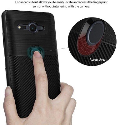 Защитный чехол бампер Ringke Onyx Case черный для Sony Xperia XZ2 Compact(5)