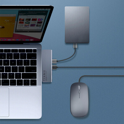 USB-концентратор Baseus Type-C to USB3.0x2/SD/TF/Type-C PD для MacBook Pro(4)