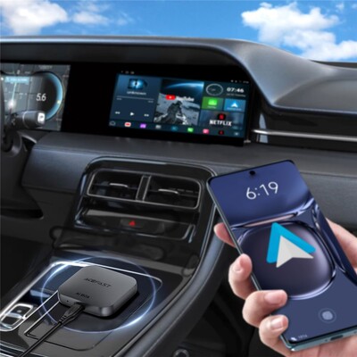 Беcпроводной преобразователь для Apple CarPlay и Android Auto Acefast QC2 AI Box Car Play Wireless Adapter with TF Card Slot(6)