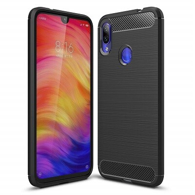 Защитный чехол UniCase Carbon черный для Xiaomi Redmi Note 7(1)