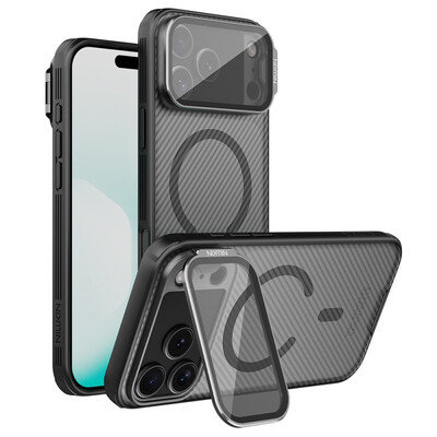 Чехол с защитой камеры и подставкой Nillkin CamShield Prop Magnetic Case (Transparent Lens Cover Version) затемненный для Apple iPhone 18 Pro Max(1)