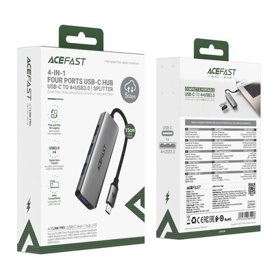 USB-C разветвитель (хаб) 4-в-1 Acefast J15(6)