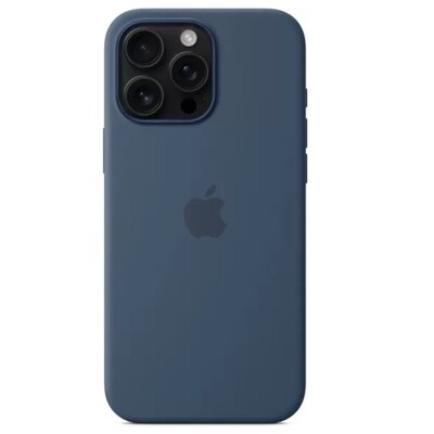 Силиконовый чехол с Magsafe темно-синий для Apple iPhone 15 Pro Max(3)