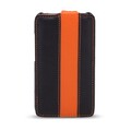 Кожаный чехол книга Melkco Leather Case Black/Orange LC для HTC Desire HD(#2)