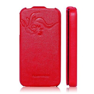 Кожаный чехол книга HOCO Leather Case Earl Fashion Red для Apple iPhone 4/4S(1)