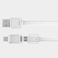USB кабель зарядки и синхронизации Nillkin Plus 2 MicroUSB+Lightning 8pin White(#1)