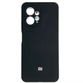 Силиконовый чехол с микрофиброй Silicone Case черный для Xiaomi Redmi Note 12 4G(#1)