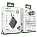 Внешний аккумулятор со встроенным кабелем Acefast M15 10000mAh PD20W черный(#7)