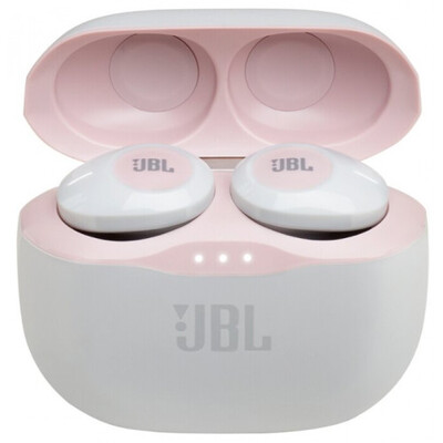 Наушники беспроводные Bluetooth JBL Tune 120 TWS вакуумные с микрофоном белый/розовый(2)
