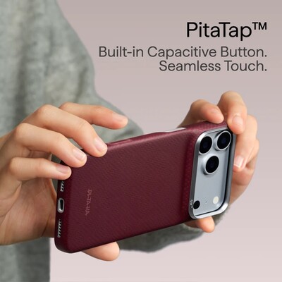 Кевларовый чехол с Magsafe Pitaka Edge Case Argyle Burgundy для Apple iPhone 18 Pro Max(5)