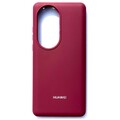 Силиконовый чехол с микрофиброй Silicone Case бордовый для Huawei P50 Pro(#1)