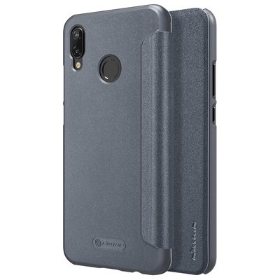 Полиуретановый чехол книга Nillkin Sparkle Leather Case Черный для Huawei P20 Lite(4)