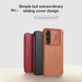 Кожаный чехол Nillkin Qin Pro Leather Case Коричневый для Samsung Galaxy S23 FE(#7)