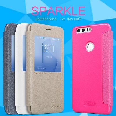 Полиуретановый чехол книга Nillkin Sparkle Leather Case Black для Huawei Honor 8(4)