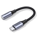 Кабель UGREEN AV161-80154 USB Type C - 3.5mm аудио, оплетка, алюминий, 0.1M(#1)