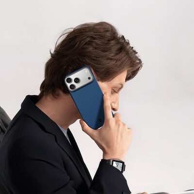 Кевларовый чехол WiWU DCC-208 ARAMID ARMOR Magnetic Case 600D Aramid Fiber Slim синий для Apple iPhone 17 Pro Max(2)