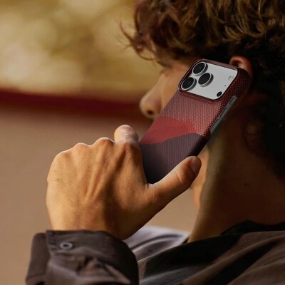 Кевларовый чехол с Magsafe Pitaka Edge Case Over The Horizon 2.0 Autumn Dusk для Apple iPhone 18 Pro(8)