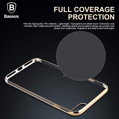 Силиконовый бампер Baseus Shining Case Gold  для Apple iPhone 7(4)