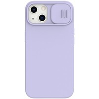 Силиконовая накладка с пластиной Magsafe Nillkin CamShield Silky Magnetic Silicone Case Лавандовая для Apple iPhone 13