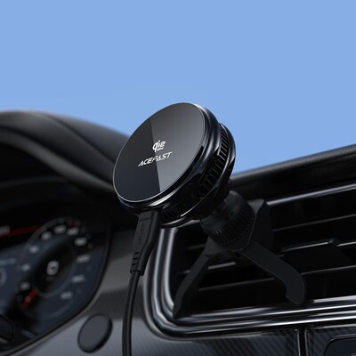 Автомобильный магнитный держатель с беспроводной зарядкой Acefast D66 Qi2 25W magnetic wireless charging holder with cooler(5)