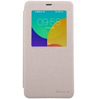 Полиуретановый чехол Nillkin Sparkle Leather Case Gold для Meizu M1 Note