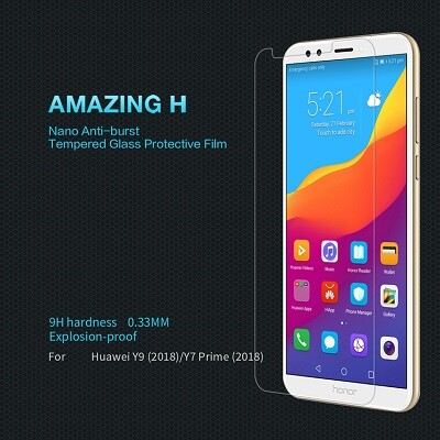 Противоударное защитное стекло с пленкой на камеру Nillkin Amazing H для Huawei Y7 Prime (2018)\ Honor 7C Pro(2)
