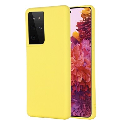 Силиконовый чехол Silicone Case желтый для Samsung Galaxy S21 Ultra(1)