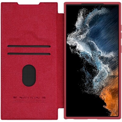 Кожаный чехол Nillkin Qin Pro Leather Case Красный для Samsung Galaxy S23 Ultra(3)