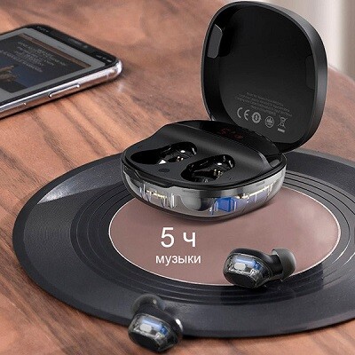 Bluetooth наушники Baseus NGWM01P-01 Encok True Wireless Earphones WM01 Plus (NGWM010001) черные(9)