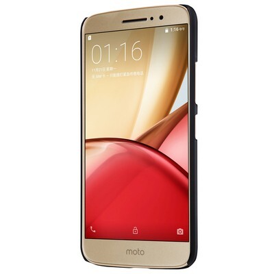 Пластиковый чехол с пленкой Nillkin Super Frosted Shield Black для Motorola Moto M (XT1662)(2)
