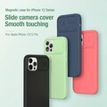 Силиконовая накладка с пластиной Magsafe Nillkin CamShield Silky Magnetic Silicone Case Розовая для Apple iPhone 12(#10)