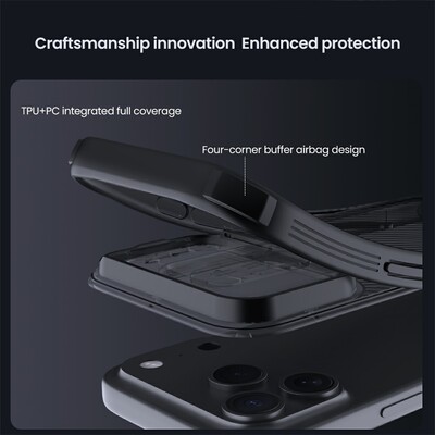 Чехол с защитой камеры Nillkin CamShield Pro Magnetic прозрачно-черная для Apple iPhone 17 Pro(9)
