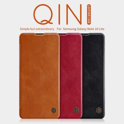 Кожаный чехол Nillkin Qin Leather Case Черный для Samsung Galaxy Note 10 Lite(5)