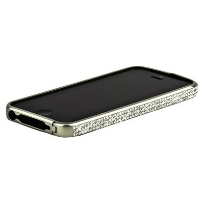 Металлический бампер со стразами Noeson Silver Mat для Apple iPhone 5/5s/SE(3)