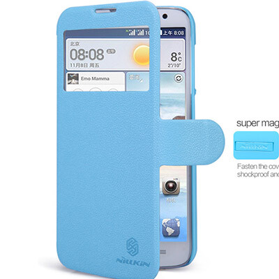 Полиуретановый чехол Nillkin Fresh Series Blue для Huawei Ascend G730(1)