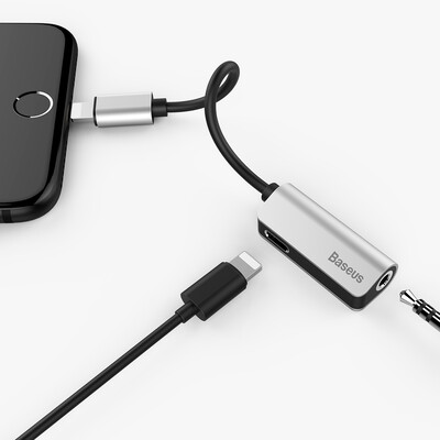 Кабель-переходник Lightning – 3.5mm/Lightning Baseus L32, цвет черный (CALL32-01)(4)