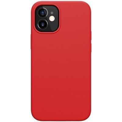 Силиконовая накладка с пластиной Magsafe Nillkin Flex Pure Pro Case Красная для Apple iPhone 12 mini(1)