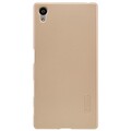 Пластиковый чехол с пленкой Nillkin Super Frosted Shield Gold для Sony Xperia Z5(#1)