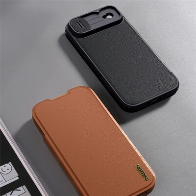 Кожаный чехол Nillkin Qin Prop Leather Case черный для Apple iPhone Air(8)