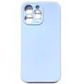 Силиконовый чехол Silicone Case с закрытым низом и защитой камеры светло-голубой для Apple iPhone 14 Pro(#1)