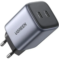 Сетевое зарядное устройство UGREEN CD294-90573 Nexode USB-C+USB-C, 45W (25W+20W), PD, серый(#1)