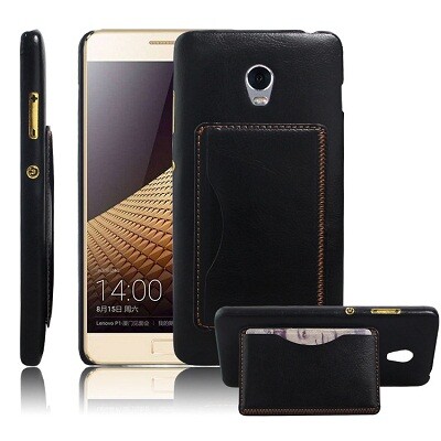 Кожаный бампер Mofi Leather Case Black для Lenovo Vibe P1(1)