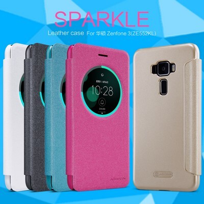 Полиуретановый чехол книга Nillkin Sparkle Leather Case Gold для Asus ZenFone 3 ZE552KL(4)